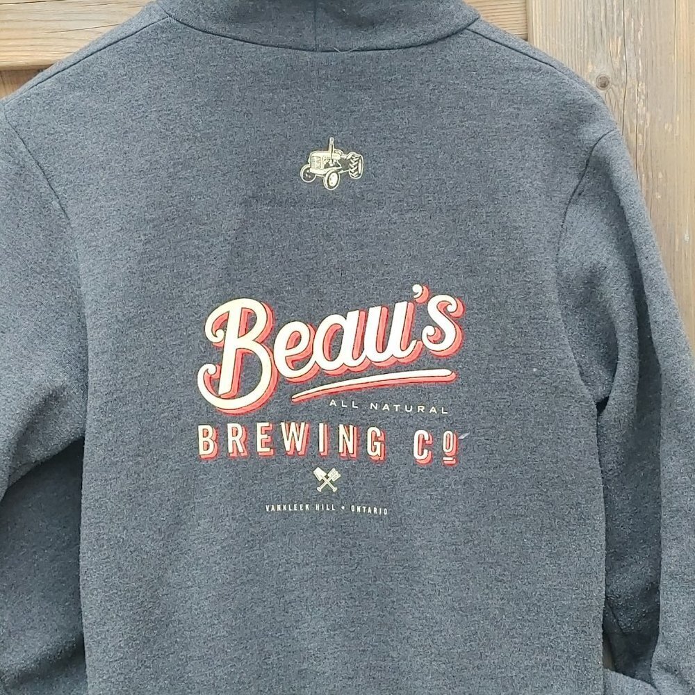 Quality Beau's Brewing Company Hoodie Women Size Small LARGE GRAPHIC Grey Hoodie - Picture 4 of 13
